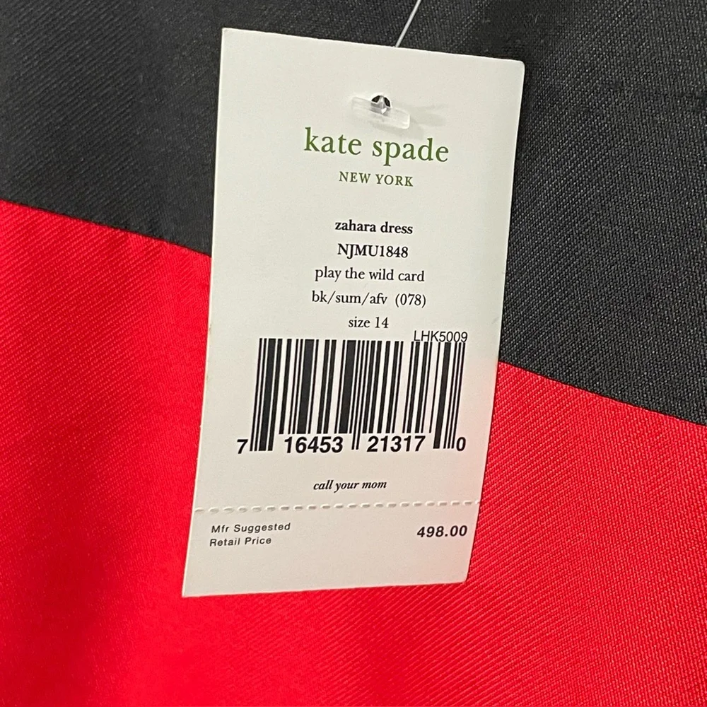 NWT Kate Spade Fit and Flare Colorblock Dress Sz 14 Zahara in play the wild card